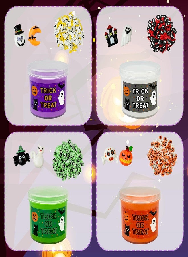 Leetous Halloween Goodie Treat Bag Stuffers for Kids 8 PCS, Halloween Slime Kit with Add ins for Toddler,Mini Birthday Party Favor Supplies Classroom Prize Boo Spooky Trick or Treat Basket Bucket Pinata Items - Image 2